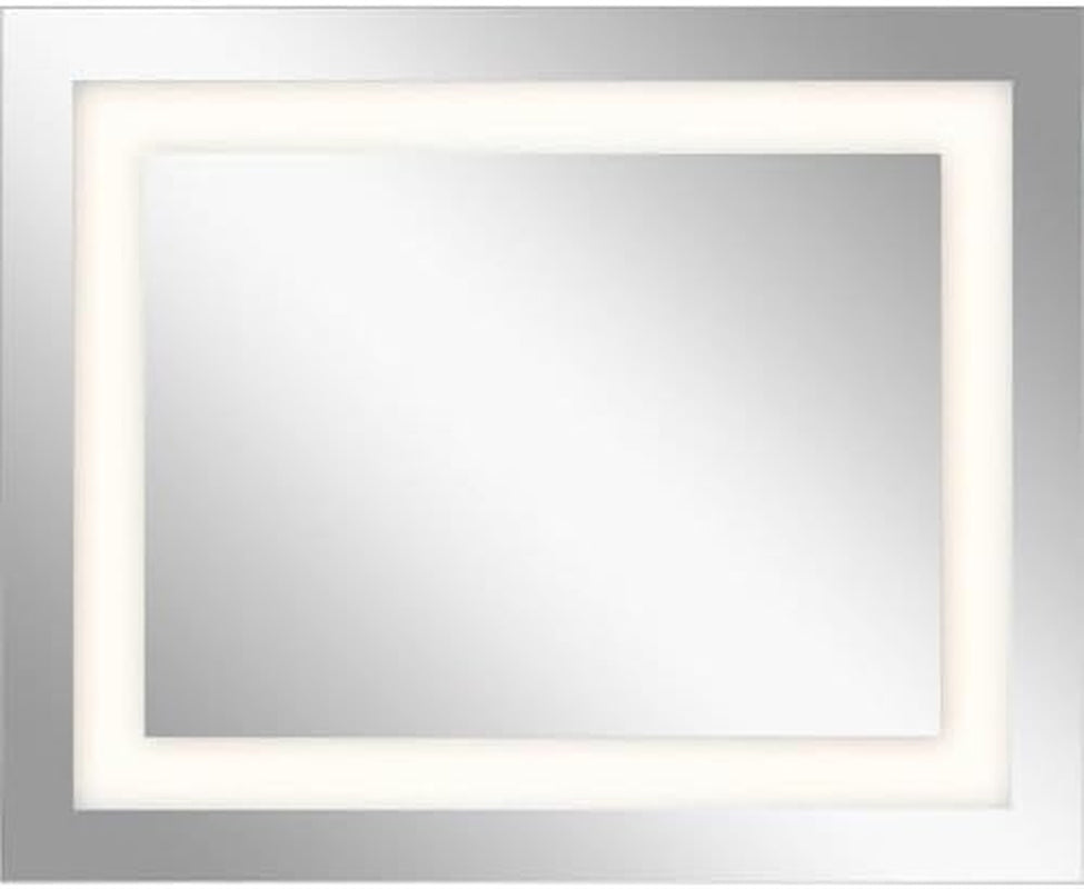 Signature LED Backlit Mirror in Chrome, 30" X 24"-3