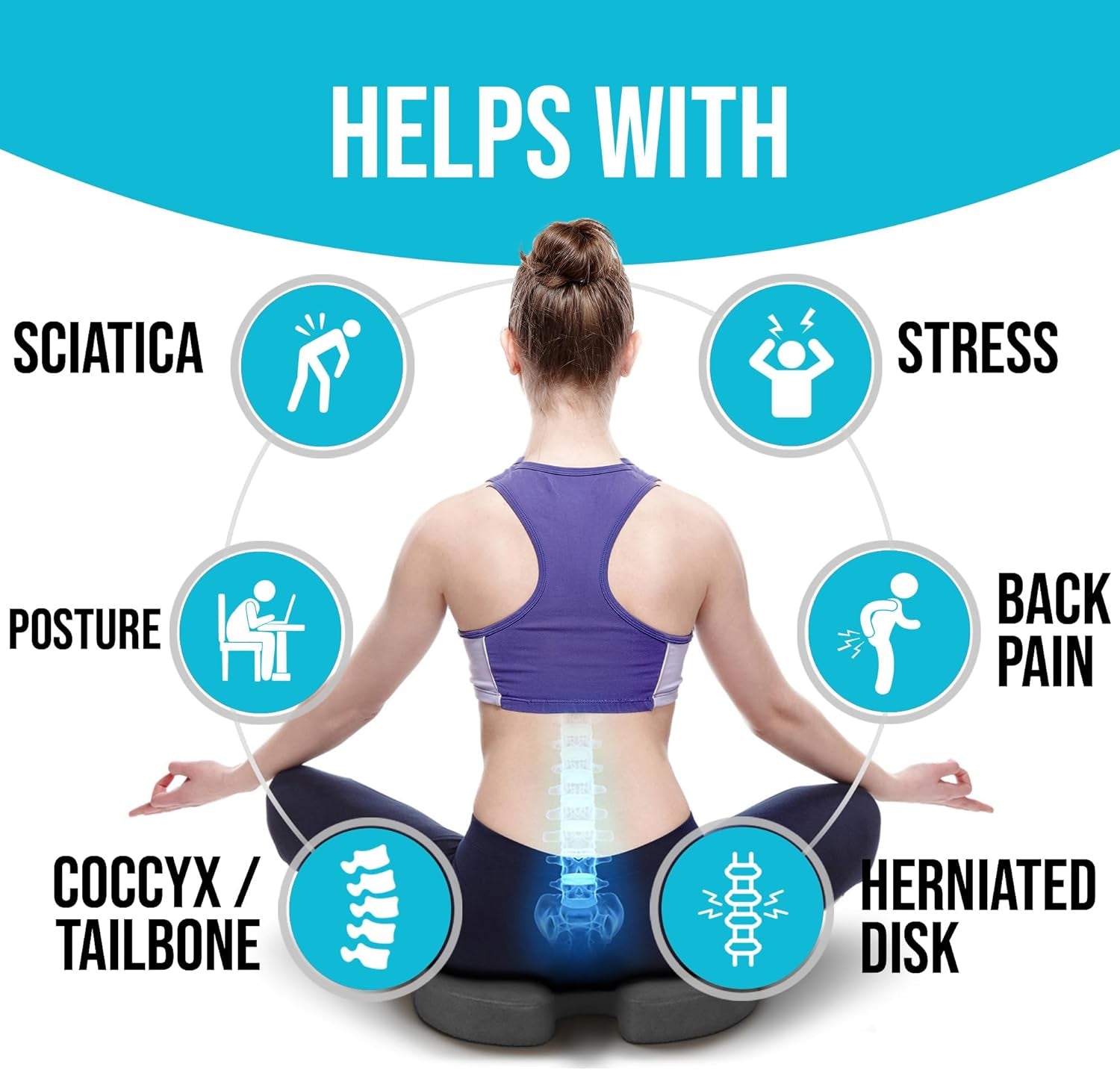 Seat Cushion and Lumbar Support for Office Chair, Desk Chair Cushion, Memory Foam Office Chair Cushion, Non Slip Sitting and Back Pillow for Gaming, Car Seat Cushion, Chair Pad, XL-4