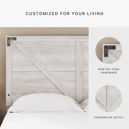 Modern Farmhouse Queen Headboard with Crossbuck Styling-4