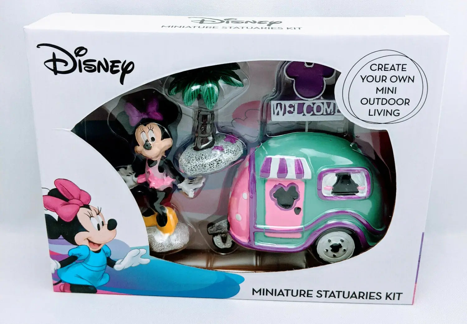 Disney Minnie Mouse 4 Piece Miniature Fairy Garden Camper Statuaries kit