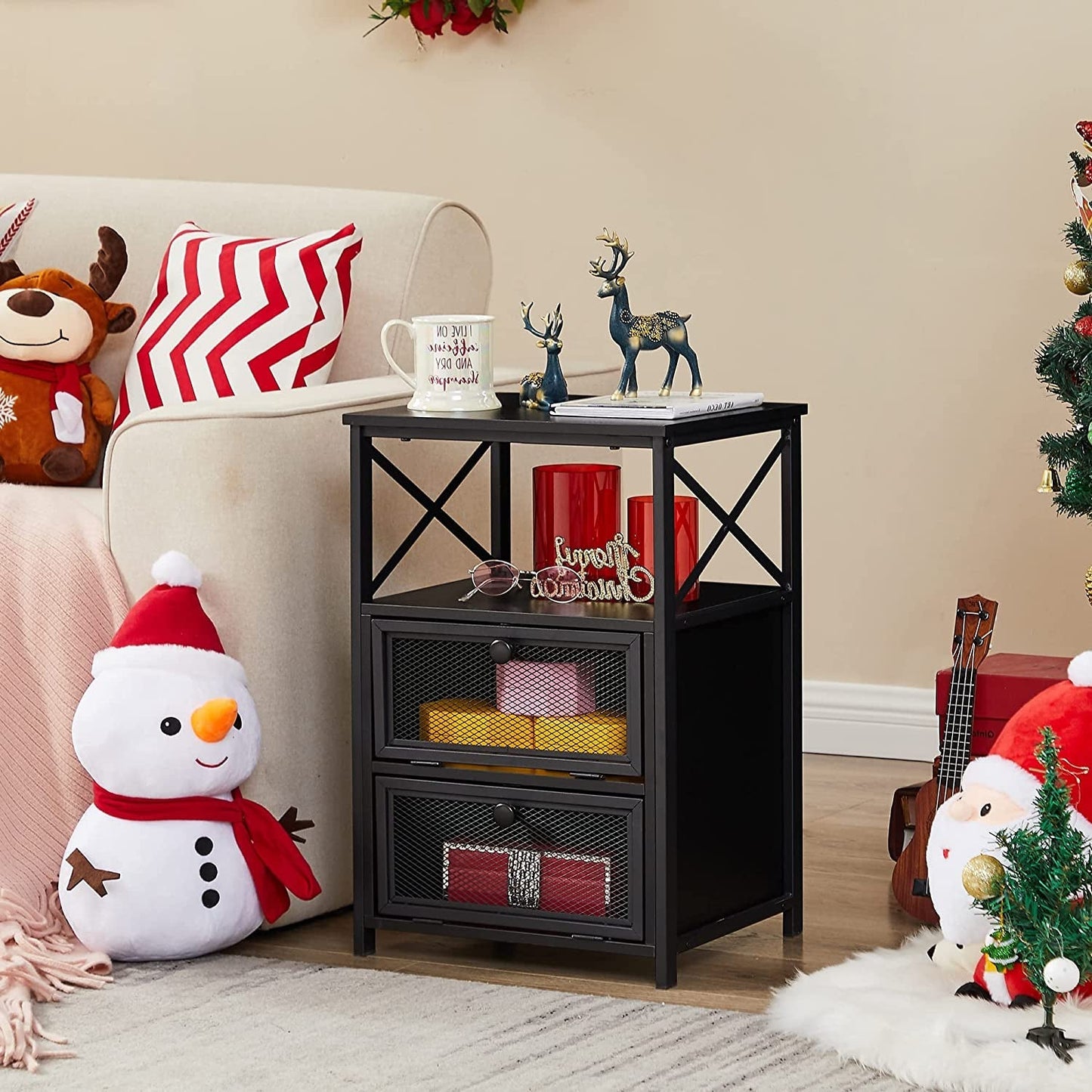 X-Design Retro Black Nightstand-0