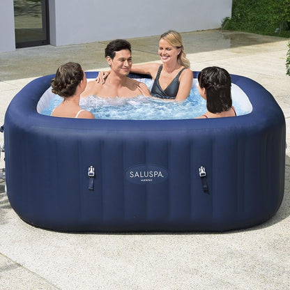 Blue 6 Person Inflatable Hot Tub Square-0