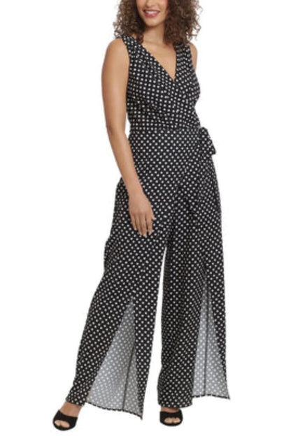 London Times Sleeveless Jumpsuits Polka Dot -OR- Floral
