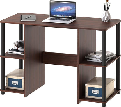 38-Inch Home Office Wood Desk with Double Sided Shelves, Cherry-4