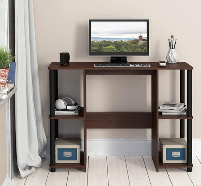 38-Inch Home Office Wood Desk with Double Sided Shelves, Cherry-1