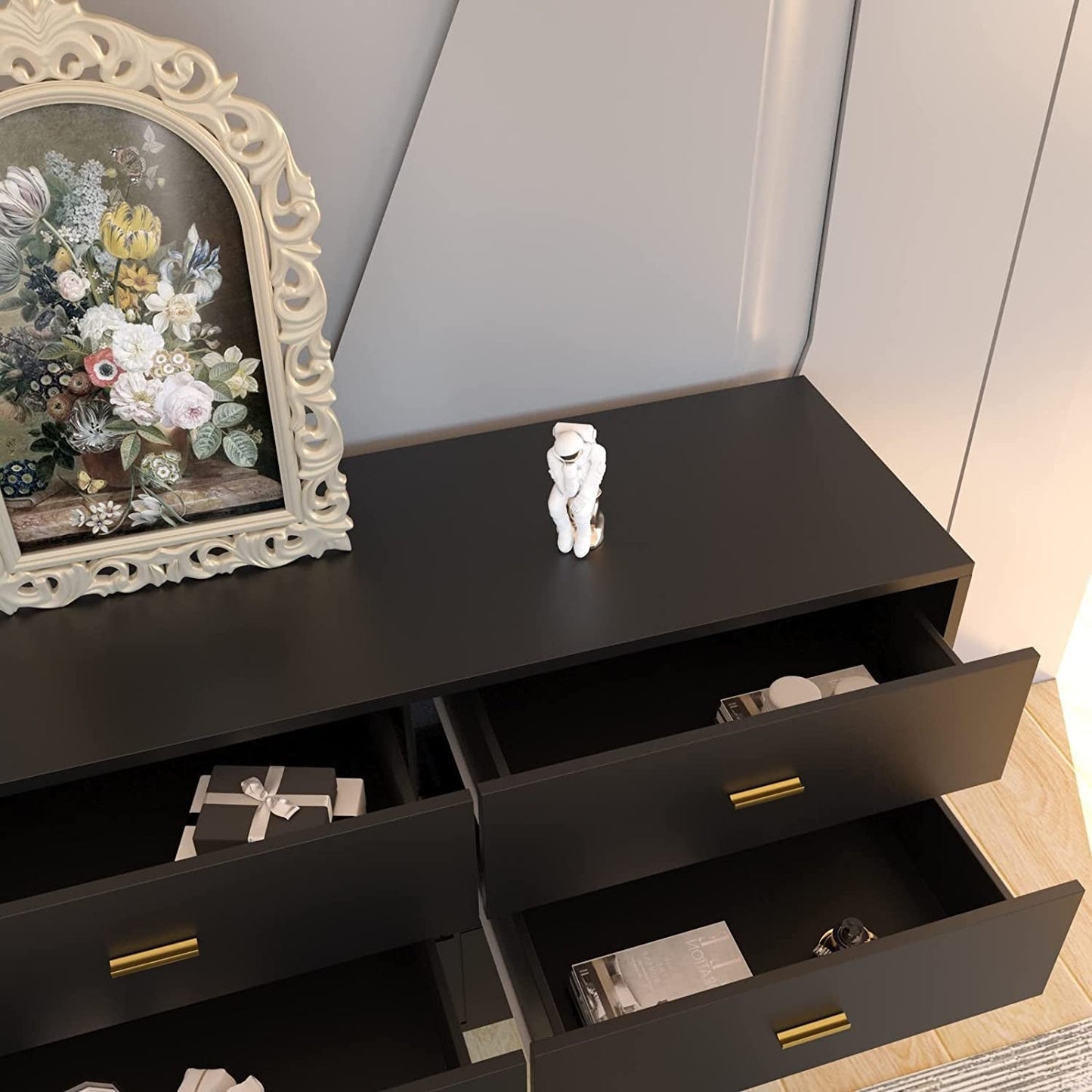 Modern Wood Dresser with Wide Drawers-4