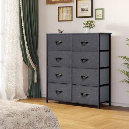 Dresser for Bedroom, Tall Dresser with 8 Drawers, Storage Tower with Fabric Bins, Chest of Drawers for Closet & Living Room-1