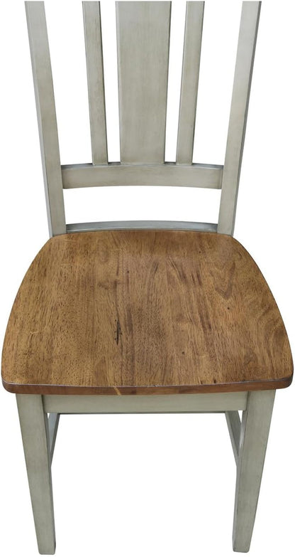 International Concepts San Remo Splatback Chair, Distressed Hickory/Stone-3