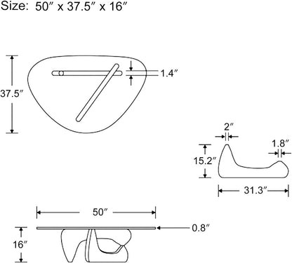 Mid Century Glass Top End Table - Light Walnut-4