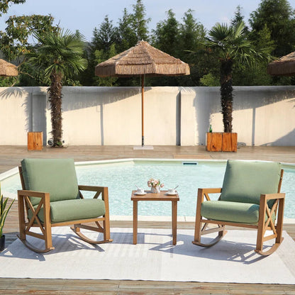 Outdoor Metal Frame Conversation Set With Thick Cushions-3