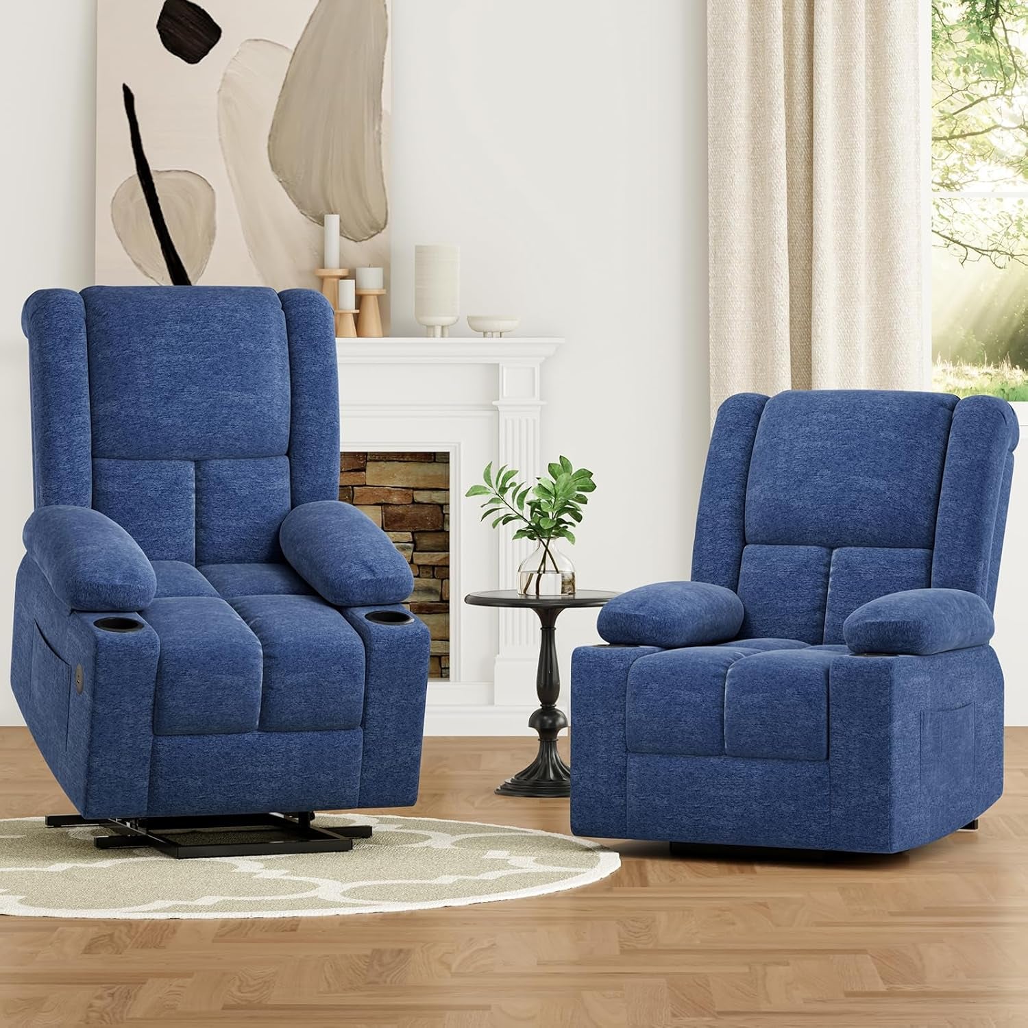 Power Lift Recliner Chair with Massage and Heat for Elderly People, USB Ports and Cup Holders-2