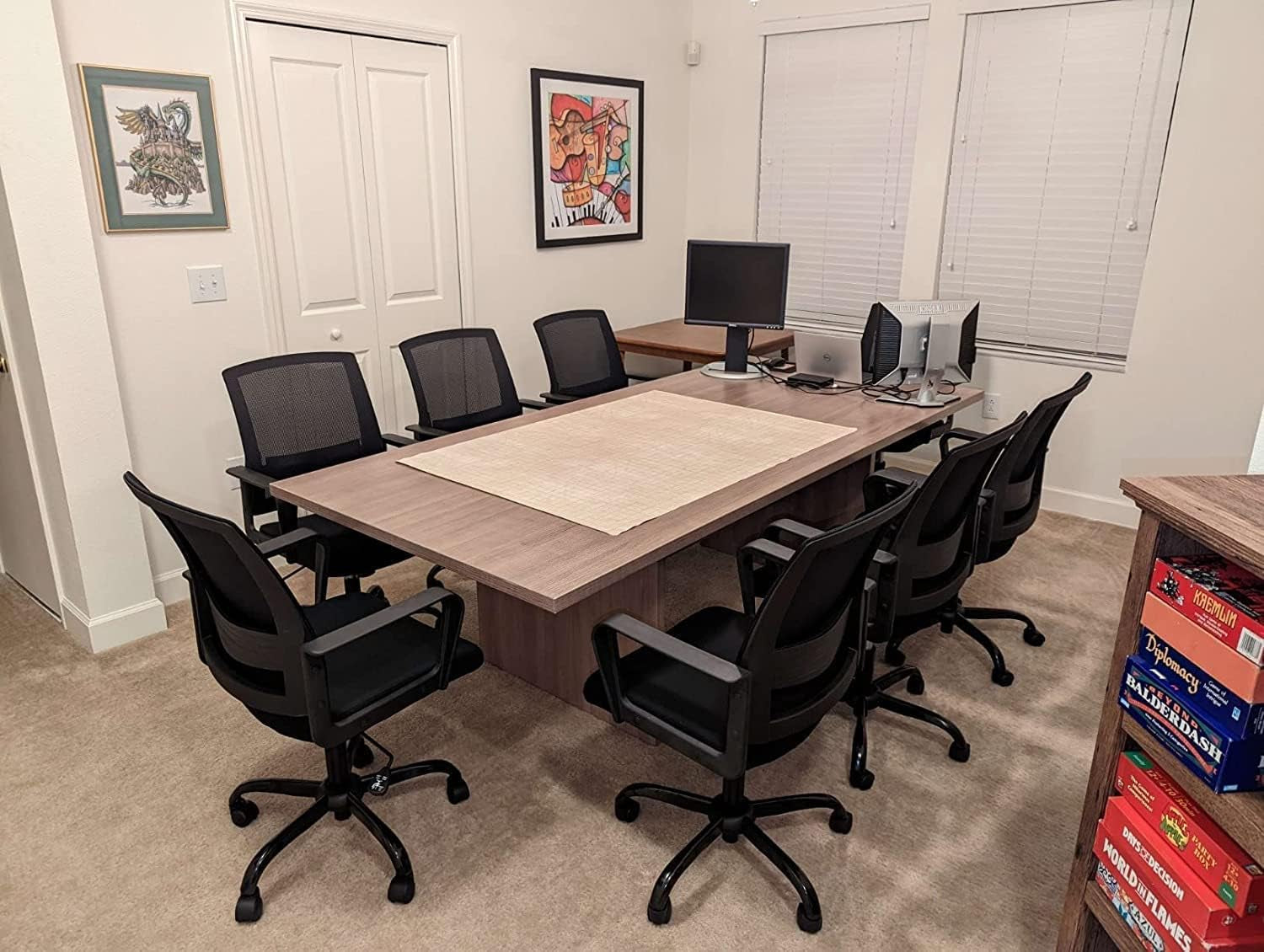 Black Mesh Office Chairs, Lumbar Support, 4-Pack, Wheels-2