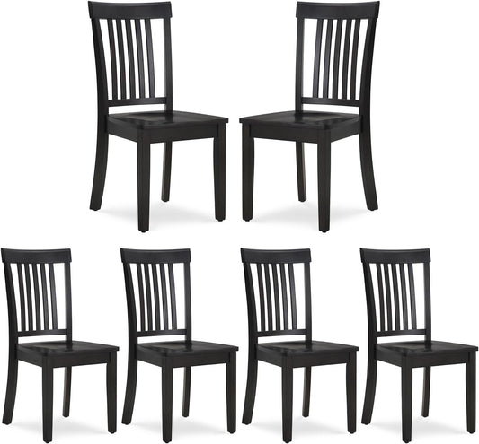 Wooden Dining Chairs Set of 6, Spindle High Back Windsor Kitchen Side Chair, Farmhouse Dining Chairs for Kitchen and Dining Room, Dark Brown-0