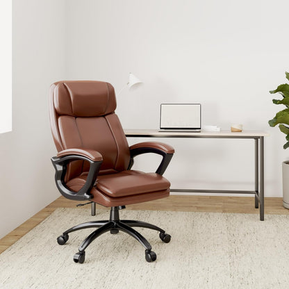 Fairbanks Big and Tall High Back Executive Office Chair, Ergonomic Gaming Computer Chair with Layered Body Pillows, Contoured Lumbar Zone, Cognac-1