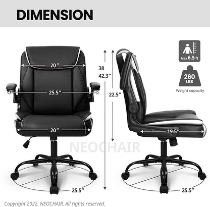 Ergonomic Black Office Chair with Swivel Wheels-4