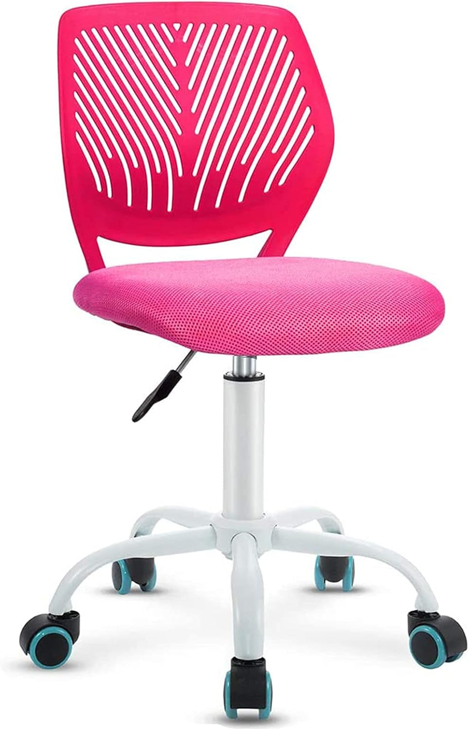 Kids Desk Chair, Adjustable Children Study Chair, Swivel Chair Armless Mesh Task Student Chair, Child Desk Chair with Adjustable Height & Lumbar Support Computer Chair (Rose)-0