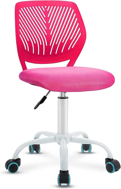 Kids Desk Chair, Adjustable Children Study Chair, Swivel Chair Armless Mesh Task Student Chair, Child Desk Chair with Adjustable Height & Lumbar Support Computer Chair (Rose)-0