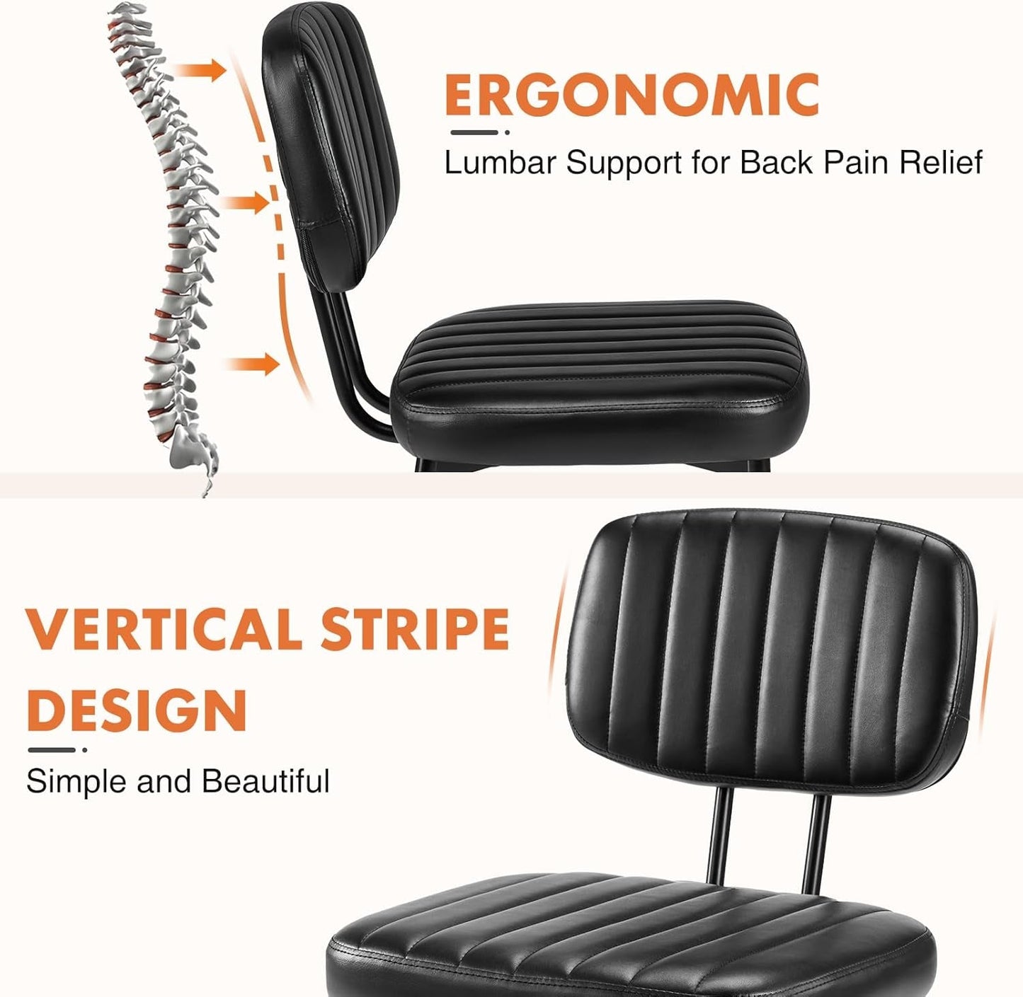 Dining Chairs Set of 4, Upholstered Mid Century Modern Kitchen Dining Room Accent Chairs with Faux Leather Cushion Seat & Metal Legs for Kitchen, Living Room - Black-4