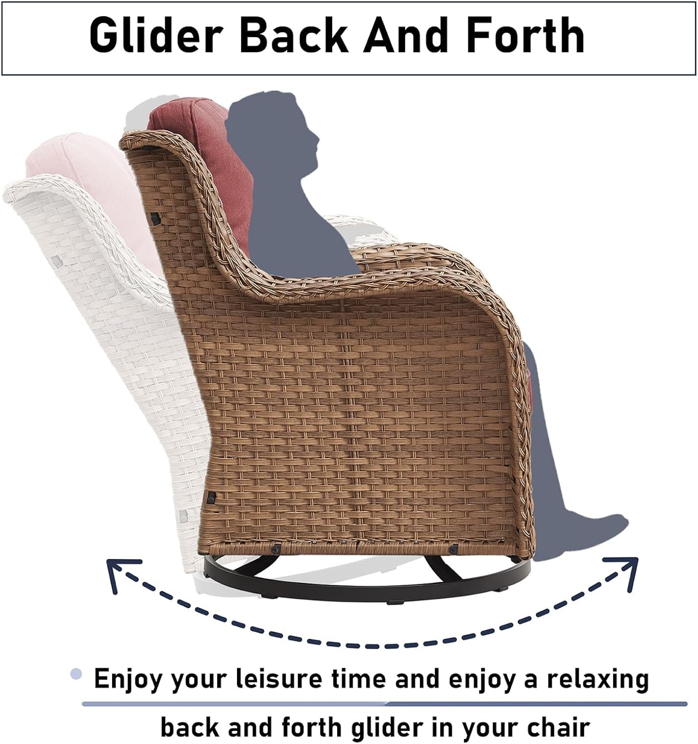 11 Piece Outdoor Furniture Set with Swivel Rocker Chairs-3