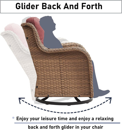 11 Piece Outdoor Furniture Set with Swivel Rocker Chairs-3