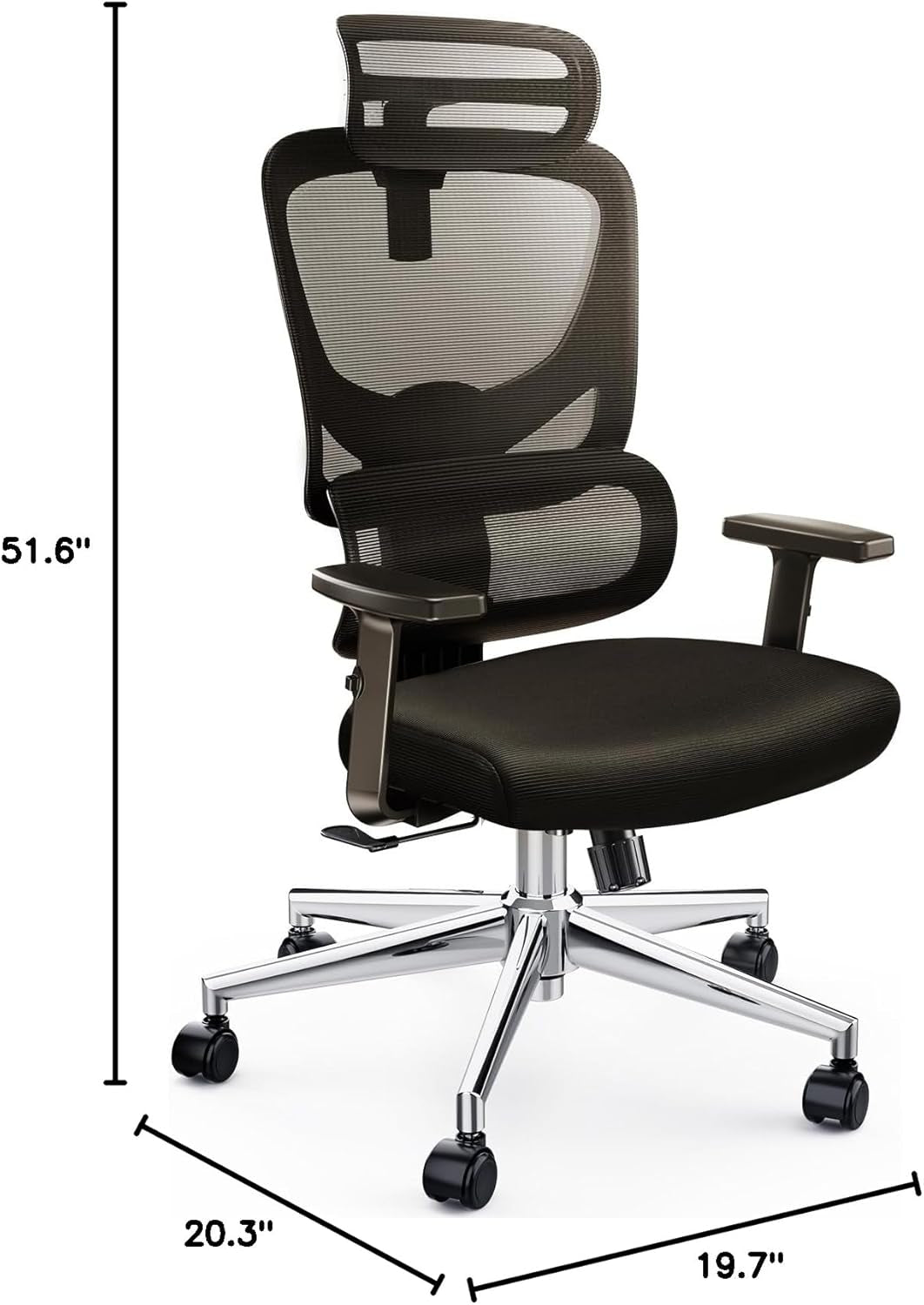 Office Chair Ergonomic Desk Chair High Back Gaming Chair with Adjustable Lumbar Support, Breathable Mesh Adjustable Armrest&Headrest-1