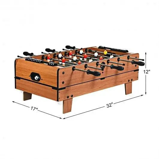 4-in-1 Combo Game Table Set Foosball Table with Billiards and Hockey - Color:Brown - Game Table