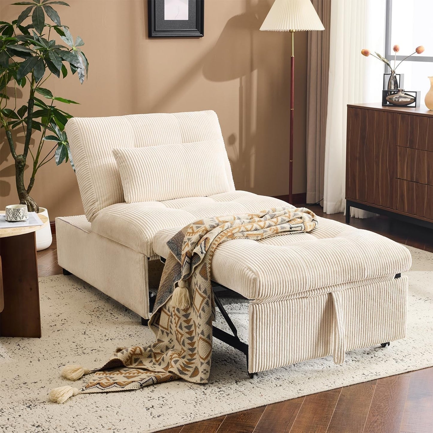 4 In 1 Convertible Sleeper Chair Bed With Pocket-0