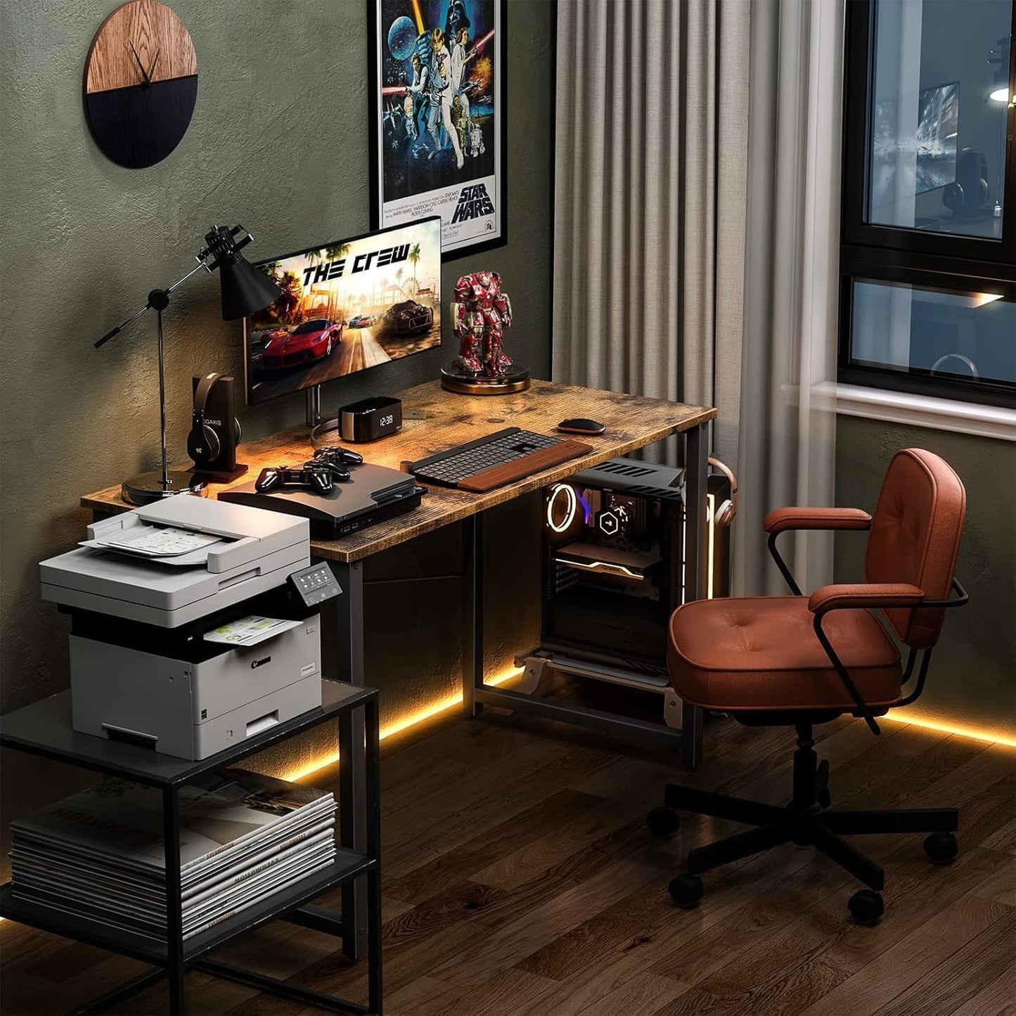 40 Inch Vintage Computer Desk for Small Spaces-4