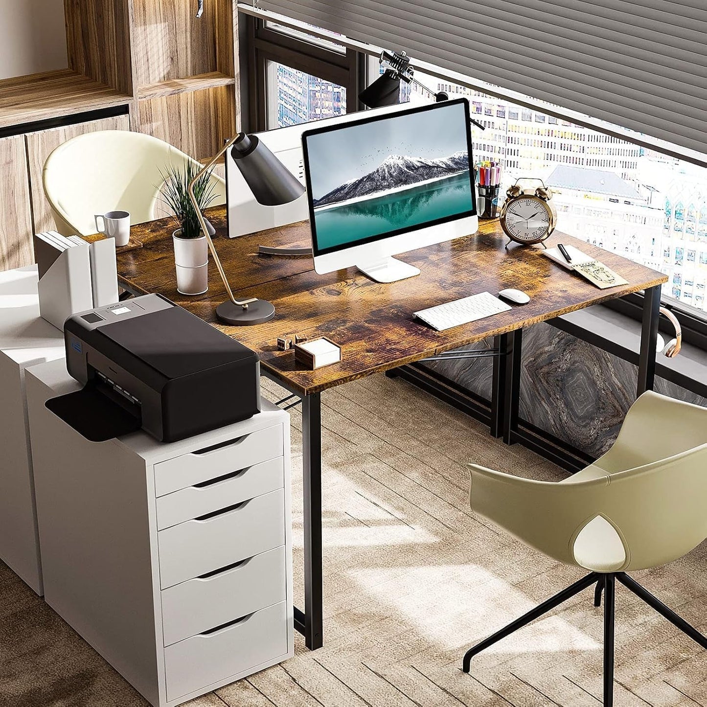 40 Inch Vintage Computer Desk for Small Spaces-1