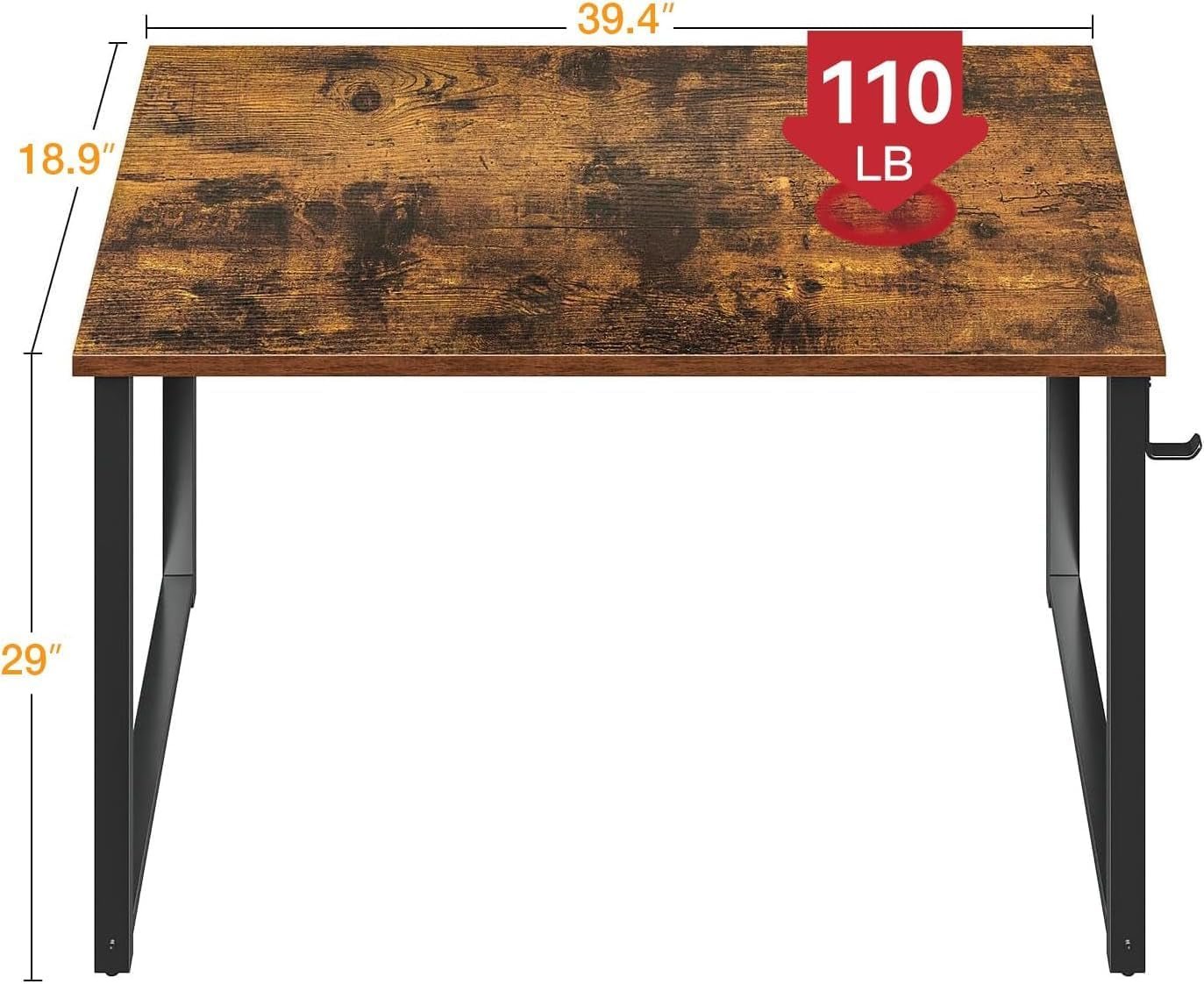 40 Inch Vintage Computer Desk for Small Spaces-2