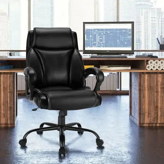 400 Pounds Big and Tall Adjustable High Back Leather Office Chair - Big and Tall Chairs