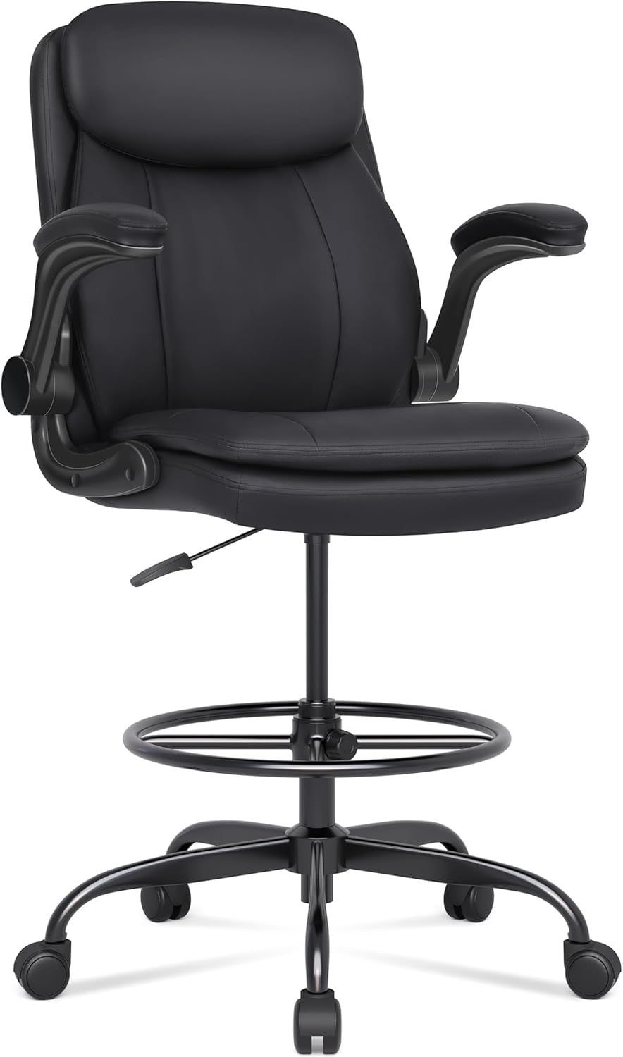 Adjustable Height Leather Drafting Chair for Standing Desk-1