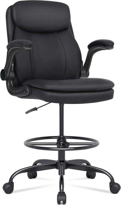 Adjustable Height Leather Drafting Chair for Standing Desk-1
