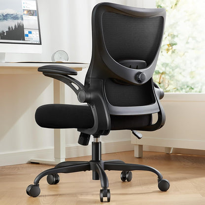 Office Chair Ergonomic Desk Chair with 3 Ways PU Armrests and Adjustable Lumbar Support Breathable Mesh Computer Chair Executive Rolling Swivel Comfy Task Chair for Home Office Gaming-0