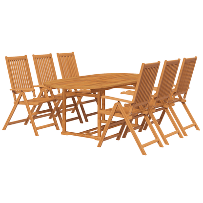 vidaXL 7 Piece Patio Dining Set Solid Acacia Wood-3
