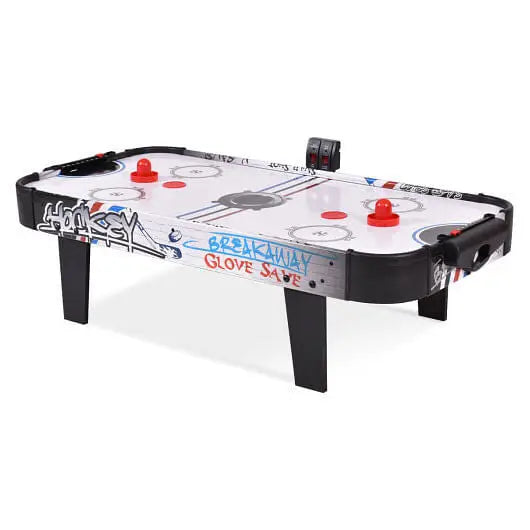 42 Inch Air Powered Hockey Table Top Scoring 2 Pushers - Color:White - Game Table