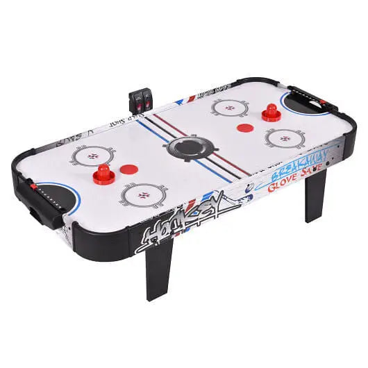 42 Inch Air Powered Hockey Table Top Scoring 2 Pushers - Color:White - Game Table