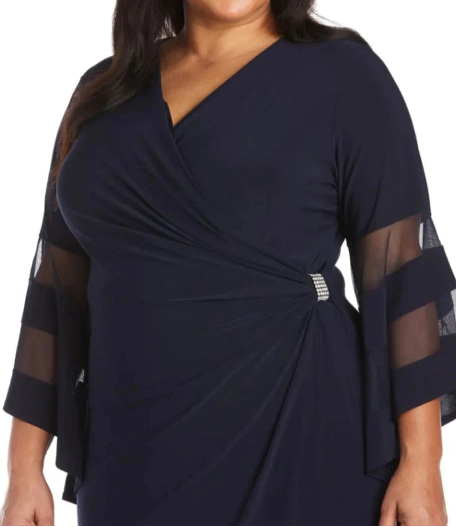 RM Richards Bell Sleeve Formal Maxi Black -or- Navy