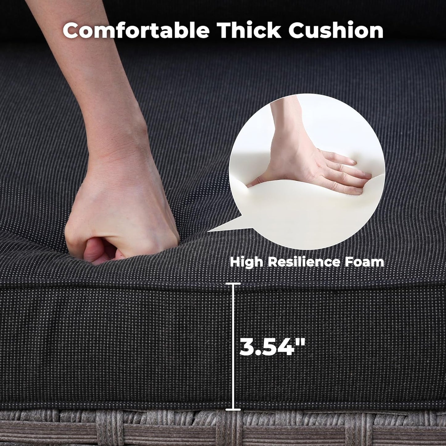 Modern 9 Piece Outdoor Wicker Sectional Sofa Set-4