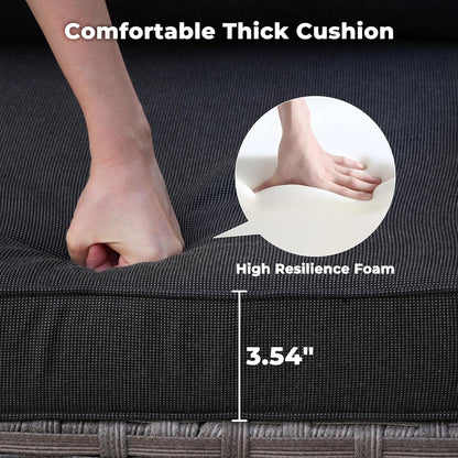 Modern 9 Piece Outdoor Wicker Sectional Sofa Set-4