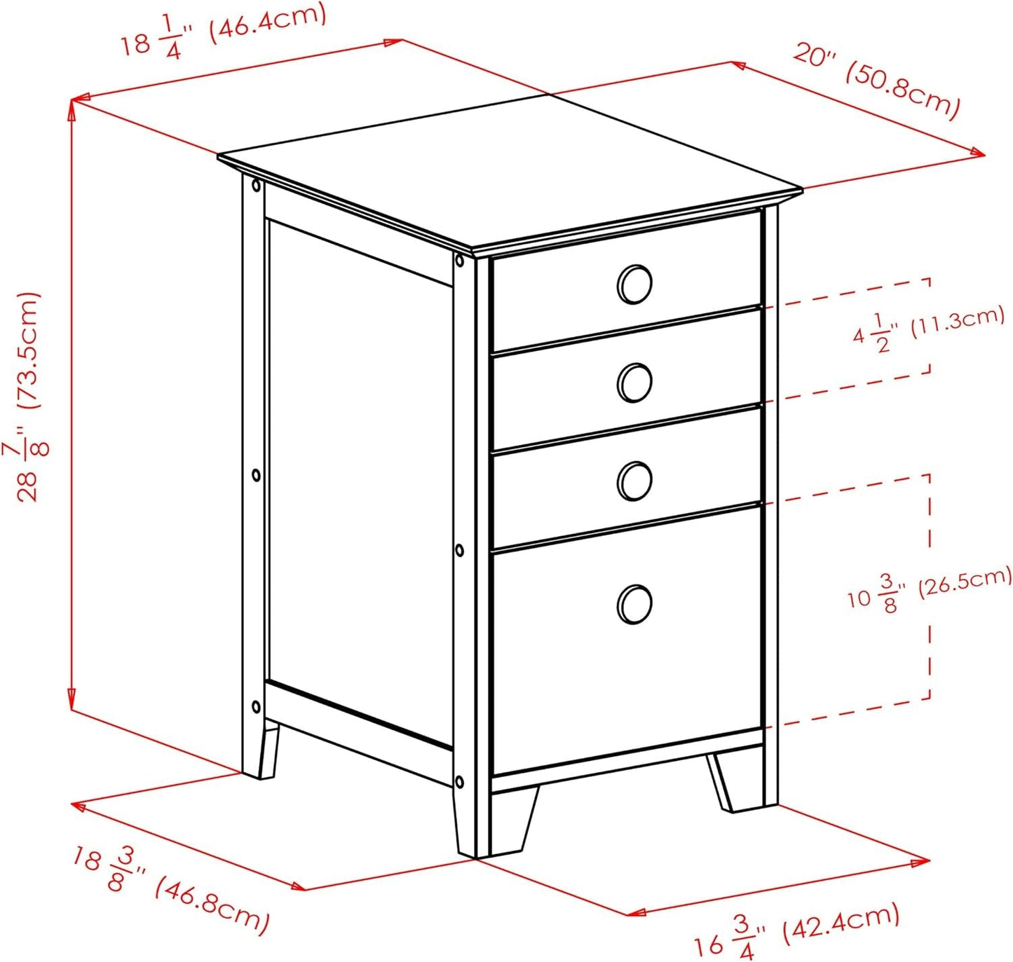 Studio File Cabinet, Honey-2