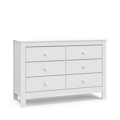 Noah 6 Drawer Double Dresser (White) - GREENGUARD Gold Certified, 6 Drawer Double Dresser for Kids Bedroom or Nursery, Bedroom Furniture Dresser, Universal Design for Nursery and Kids Bedroom-0