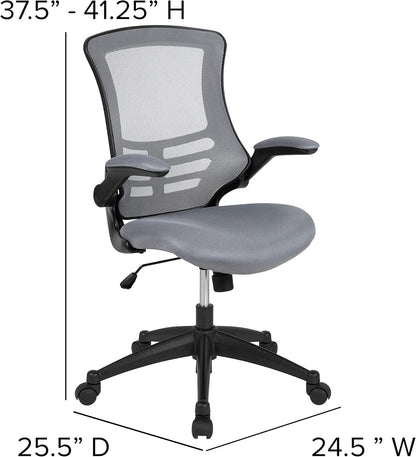 Kelista Office Chair, Ergonomic, Mid-Back, Dark Gray Mesh with Swivel-2