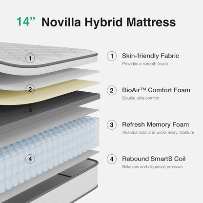 14 Inch Queen Size Hybrid Mattress With Comfort Support-2
