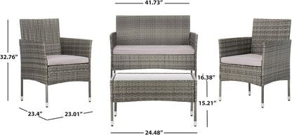 PAT7504B Collection Abdul Grey 4-Piece Outdoor Living Patio Set-2