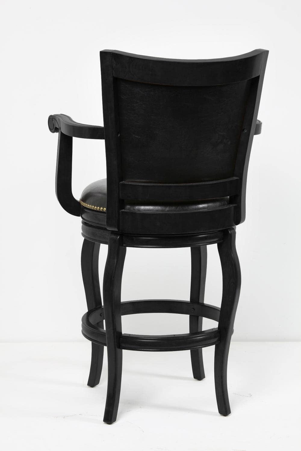 Durable 29-Inch Black Bar Stool With Swivel Seat-3