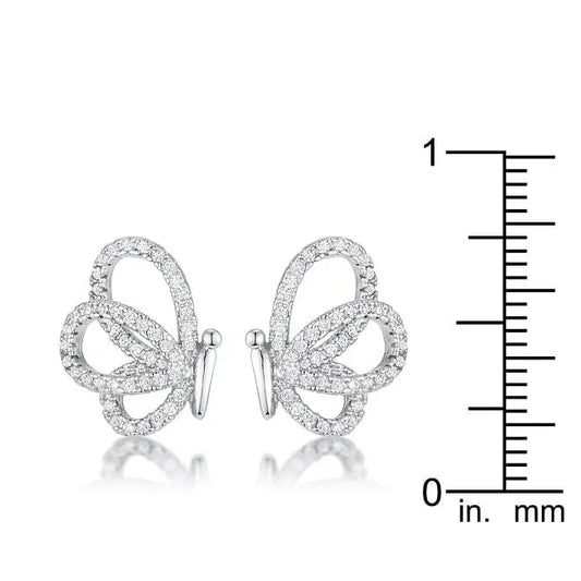 .45 Ct CZ Butterfly Stud Earrings - Earrings
