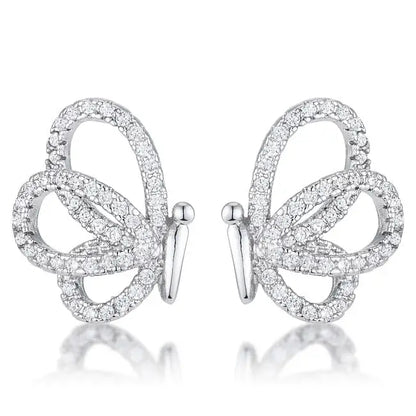 .45 Ct CZ Butterfly Stud Earrings - Earrings