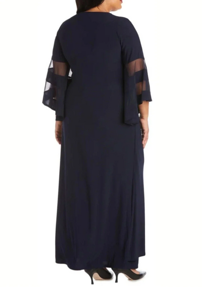RM Richards Bell Sleeve Formal Maxi Black -or- Navy