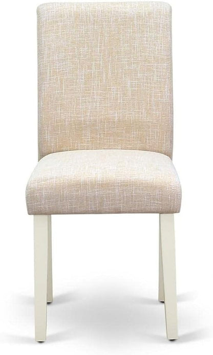 Abbott Parson Dining Room Chairs - Light Beige Linen Fabric Upholstered Chairs, Set of 2, Linen White-1
